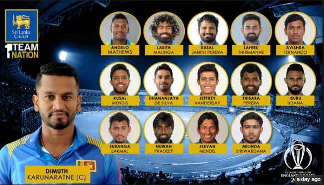 sri lanka world cup squad 2019