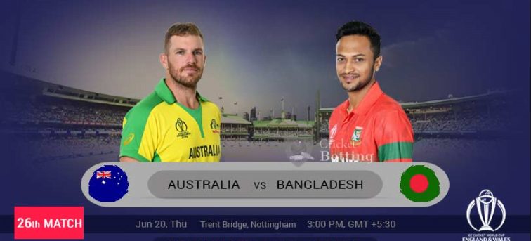 Bangladesh vs Australia Live Match #26|Aus vs Ban CWC19 Live Streaming|